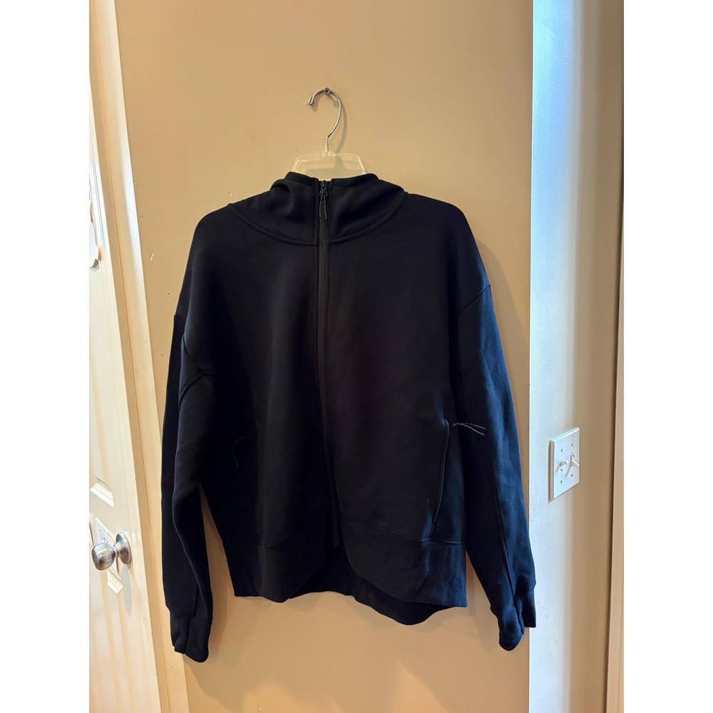 NWOT LL Bean Womens Black Full Zip Scuba Hoodie Jacket L 524851